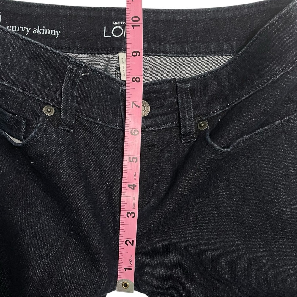 Ann Taylor Loft EUC jeans size 0 curvy skinny dark blue wash 5 pocket styling - Picture 12 of 13